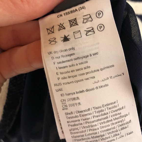 Esprit Navy and Cream Knit Dress with Sheer Trim - Picture 9 of 9